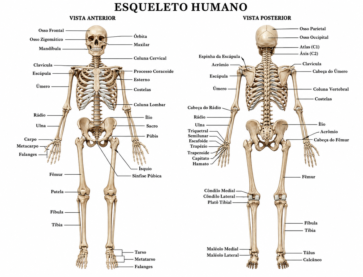 Ilustração do sistema esquelético